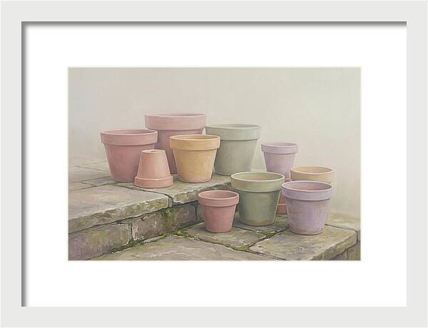 Terracotta Pots On Stone Patio