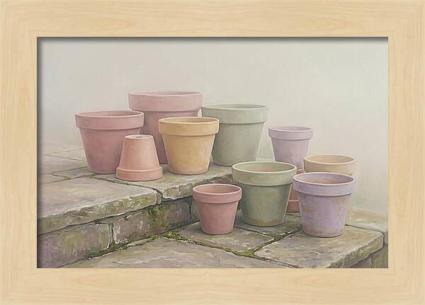 Terracotta Pots On Stone Patio