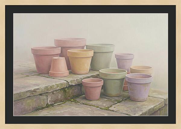 Terracotta Pots On Stone Patio
