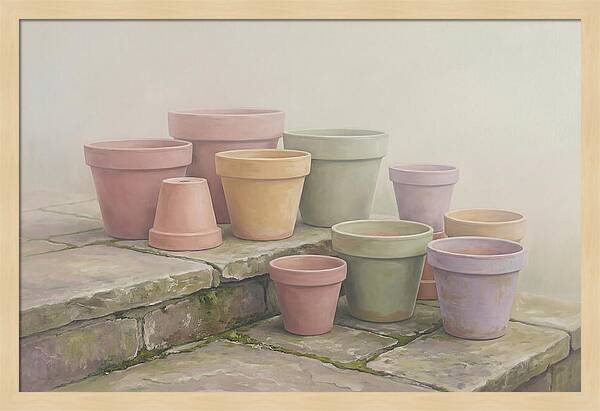 Terracotta Pots On Stone Patio