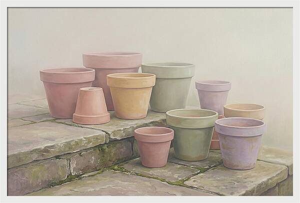 Terracotta Pots On Stone Patio