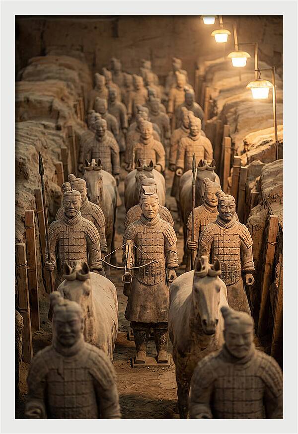 Terracotta Warriors In Excavation Pit