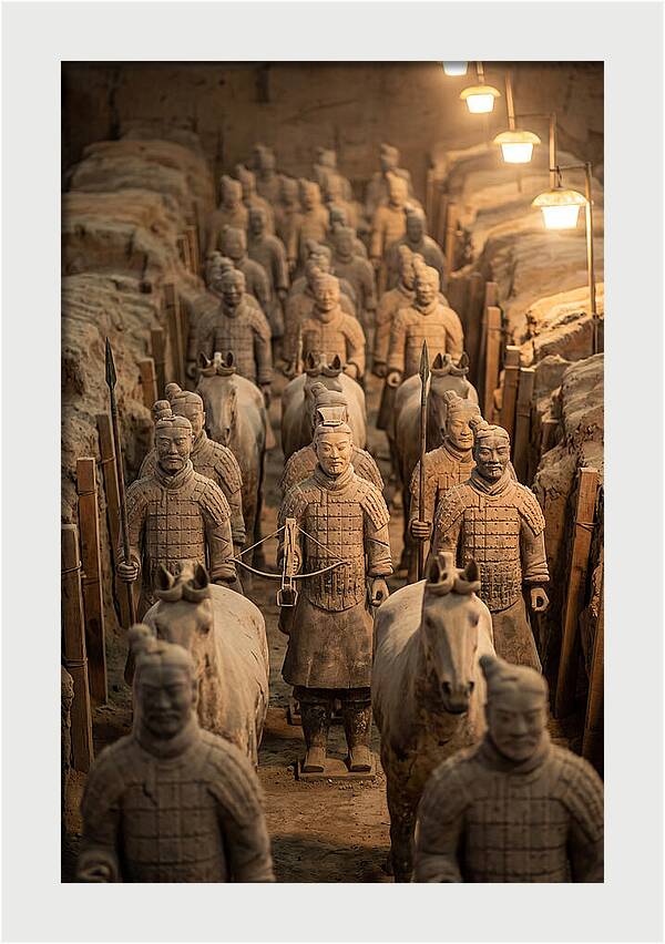 Terracotta Warriors In Excavation Pit