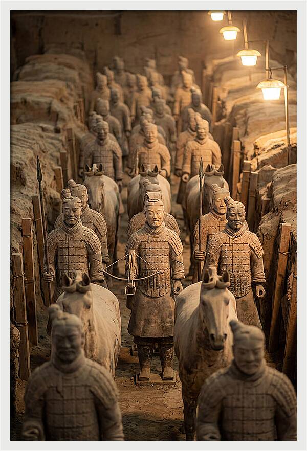 Terracotta Warriors In Excavation Pit