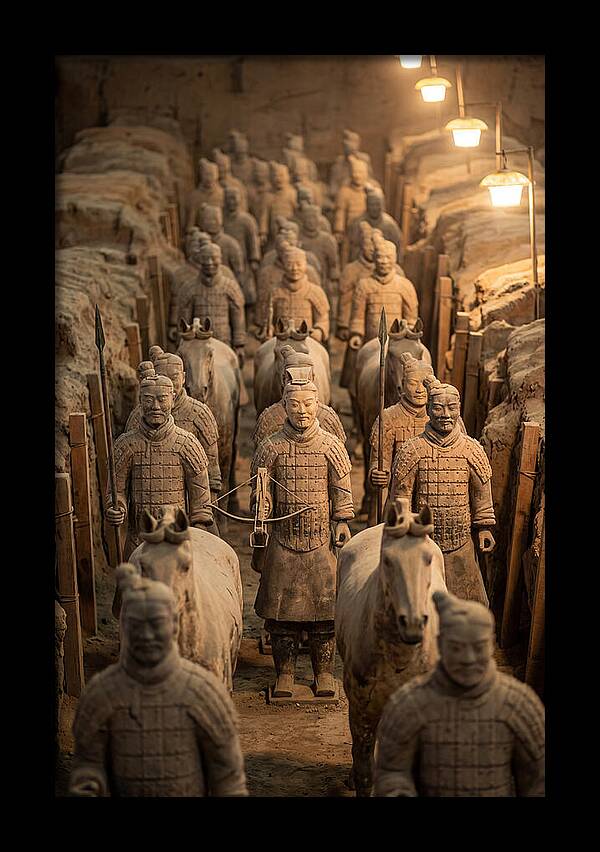 Terracotta Warriors In Excavation Pit