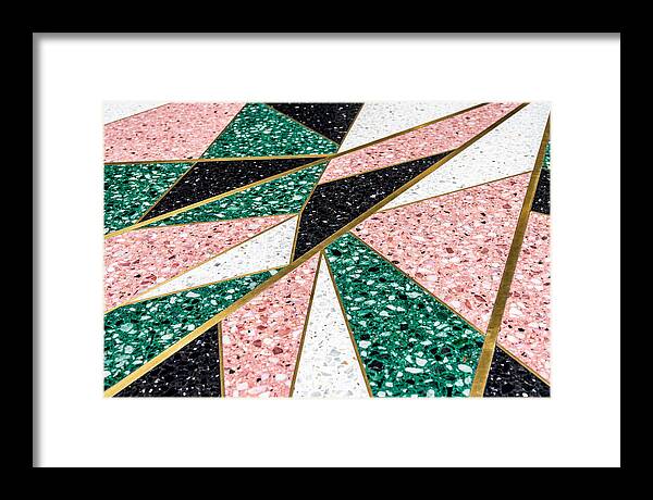 Terrazzo Floor Detail In Pink And Green