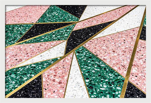 Terrazzo Floor Detail In Pink And Green