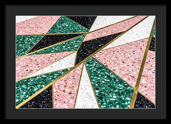 Terrazzo Floor Detail In Pink And Green