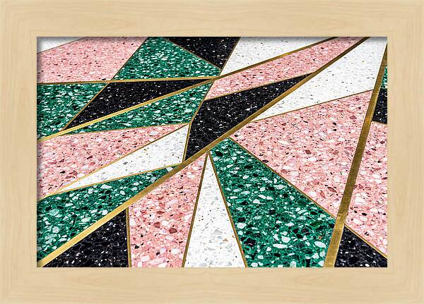 Terrazzo Floor Detail In Pink And Green
