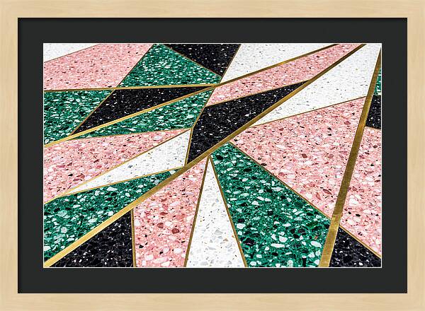 Terrazzo Floor Detail In Pink And Green