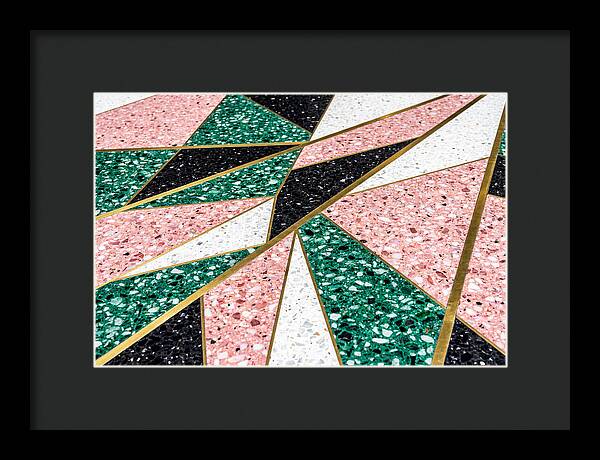Terrazzo Floor Detail In Pink And Green