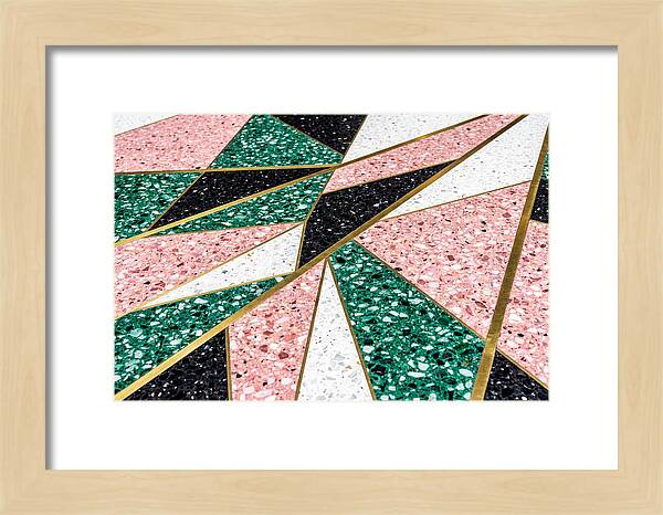 Terrazzo Floor Detail In Pink And Green