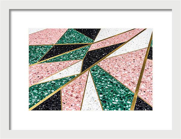 Terrazzo Floor Detail In Pink And Green