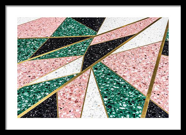 Terrazzo Floor Detail In Pink And Green