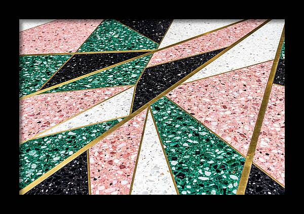 Terrazzo Floor Detail In Pink And Green