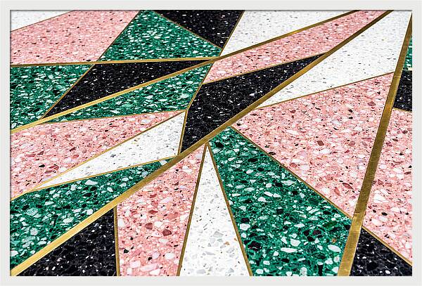 Terrazzo Floor Detail In Pink And Green
