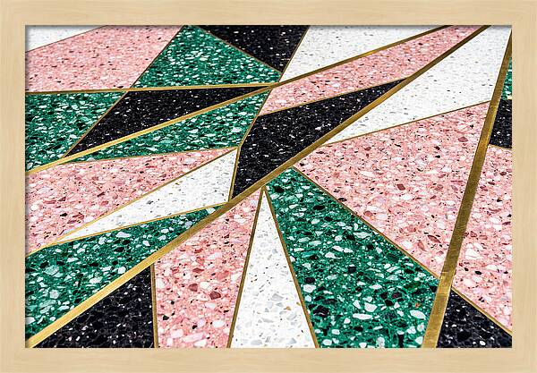 Terrazzo Floor Detail In Pink And Green