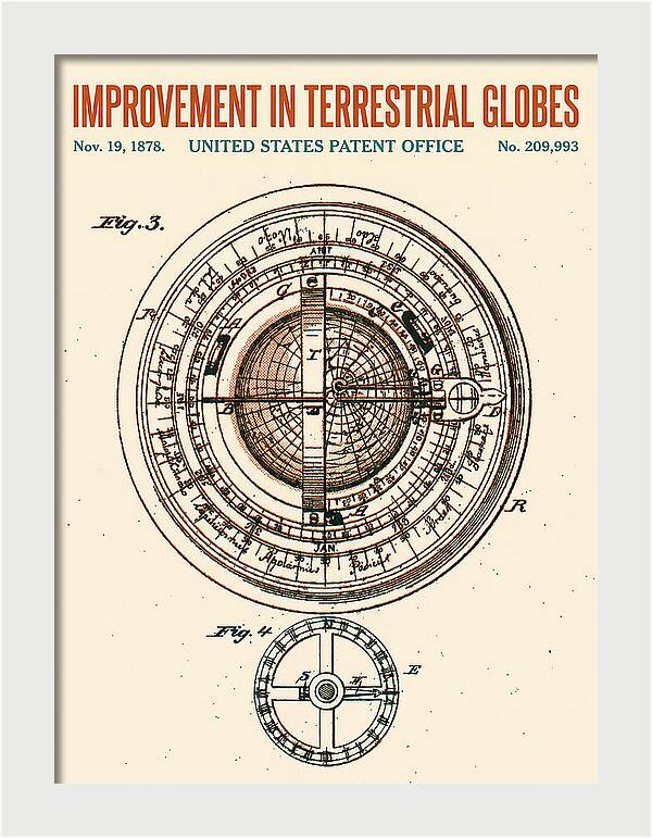 Terrestrial Globe Retro Patent Us209993