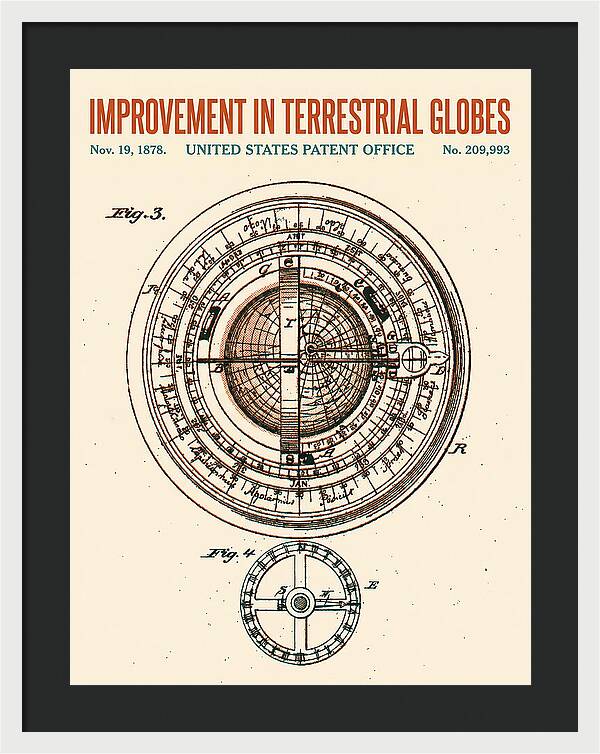 Terrestrial Globe Retro Patent Us209993