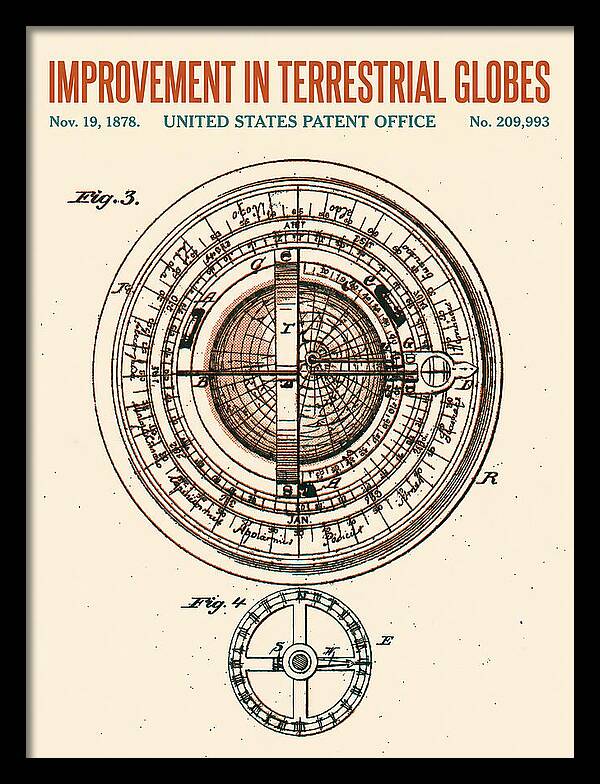 Terrestrial Globe Retro Patent Us209993