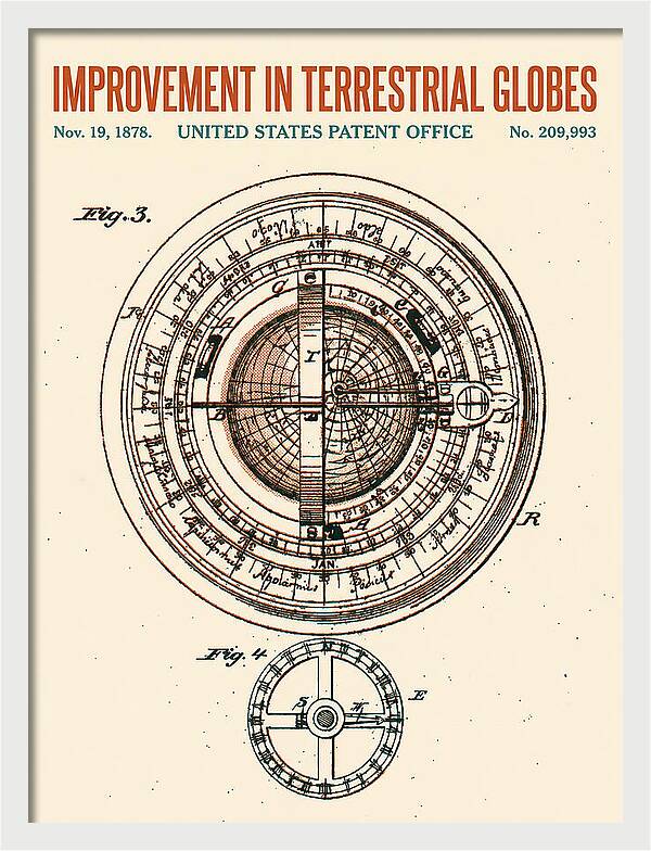 Terrestrial Globe Retro Patent Us209993