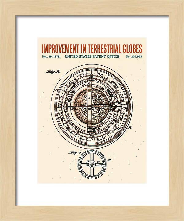 Terrestrial Globe Retro Patent Us209993