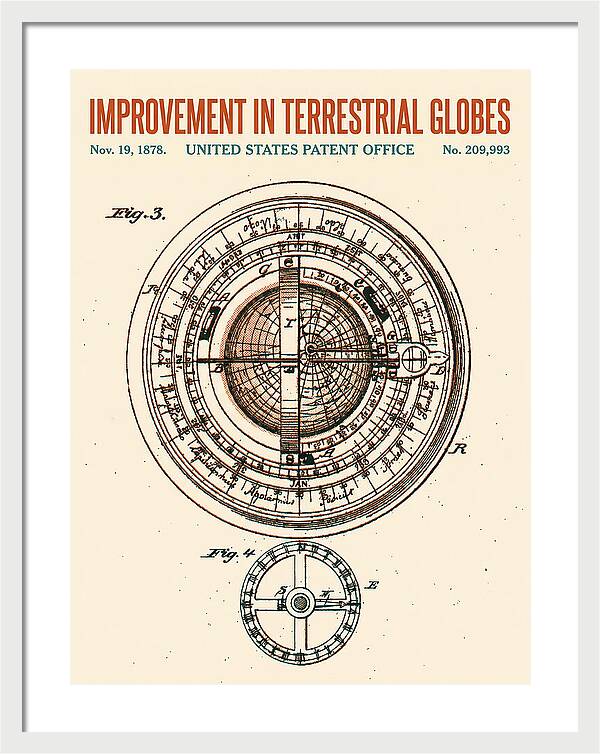 Terrestrial Globe Retro Patent Us209993