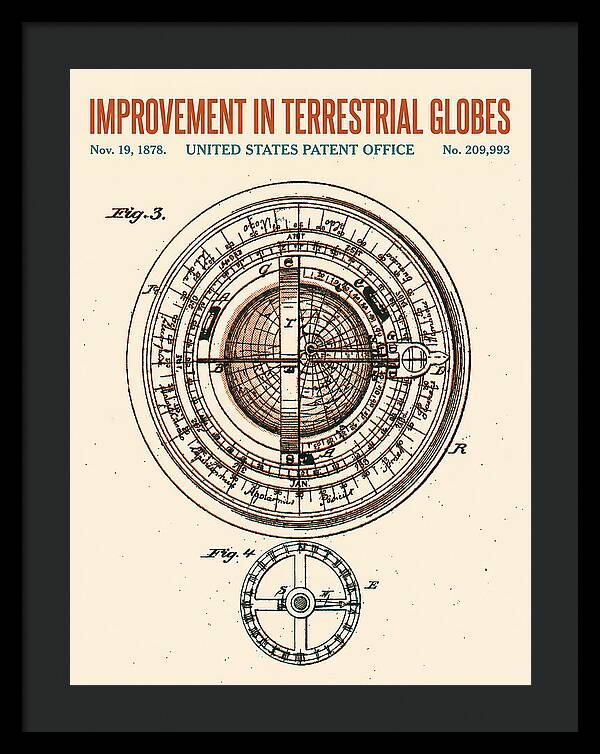 Terrestrial Globe Retro Patent Us209993