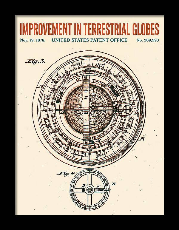 Terrestrial Globe Retro Patent Us209993