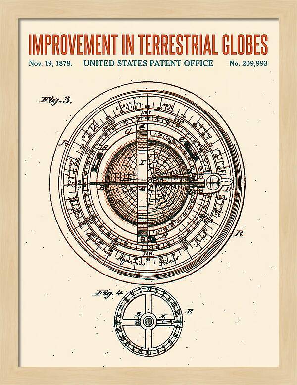 Terrestrial Globe Retro Patent Us209993