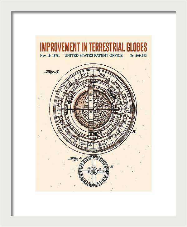 Terrestrial Globe Retro Patent Us209993