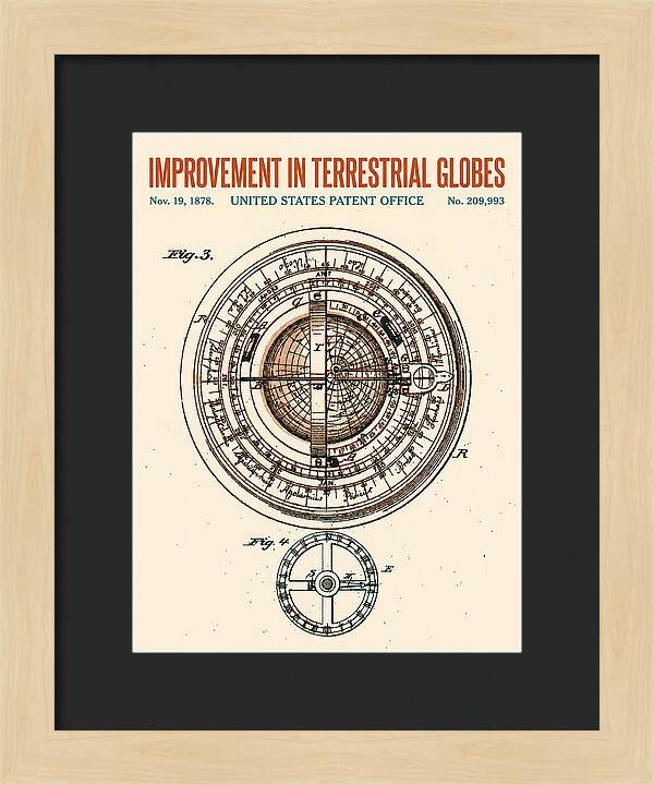 Terrestrial Globe Retro Patent Us209993