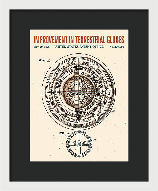 Terrestrial Globe Retro Patent Us209993