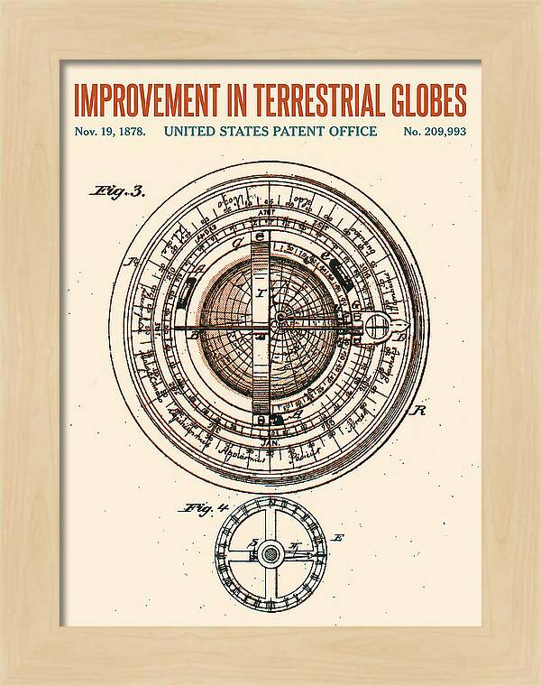 Terrestrial Globe Retro Patent Us209993