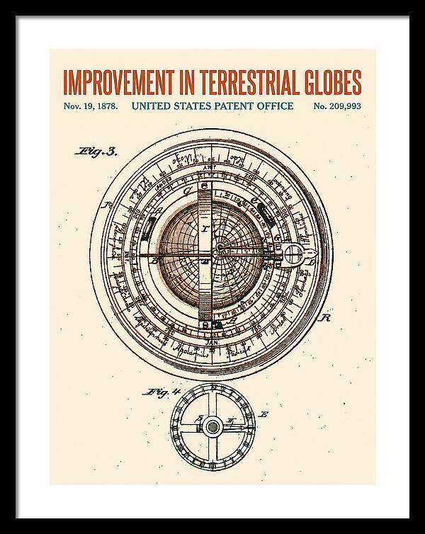 Terrestrial Globe Retro Patent Us209993