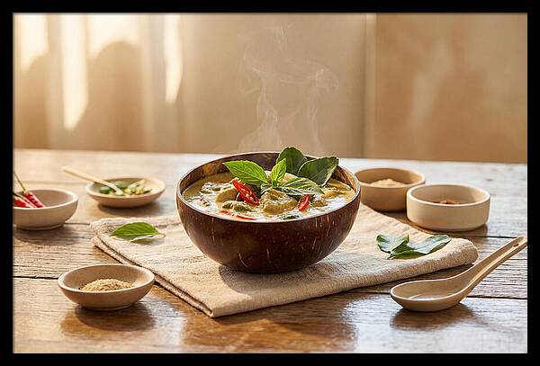 Thai Curry In Coconut Bowl
