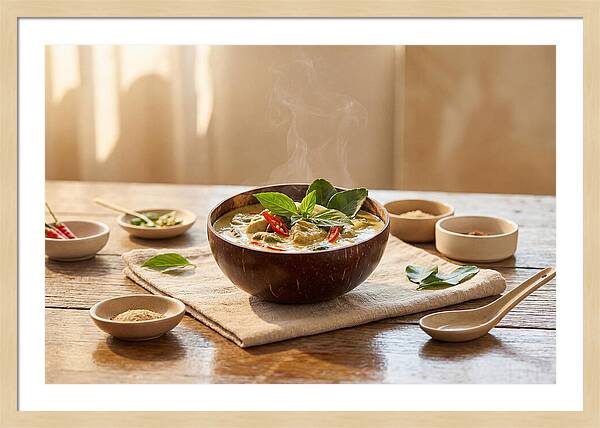 Thai Curry In Coconut Bowl