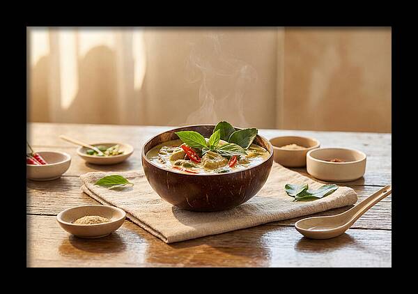 Thai Curry In Coconut Bowl