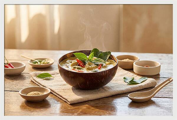 Thai Curry In Coconut Bowl