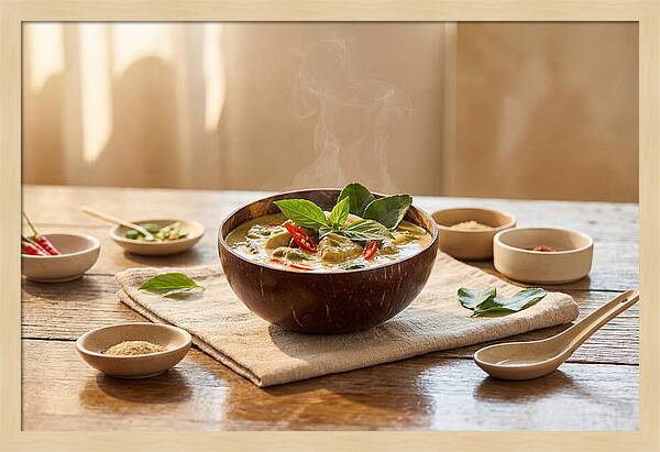 Thai Curry In Coconut Bowl