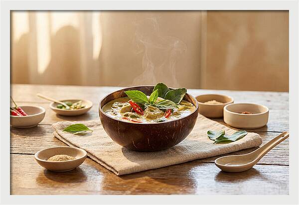 Thai Curry In Coconut Bowl