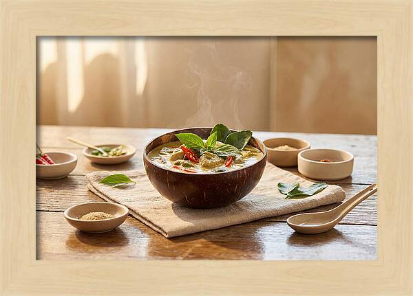 Thai Curry In Coconut Bowl
