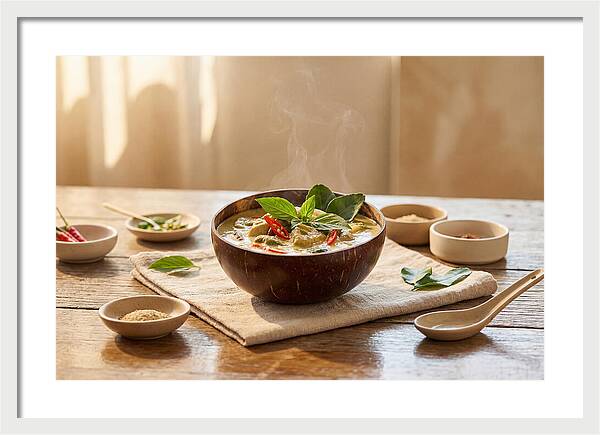 Thai Curry In Coconut Bowl