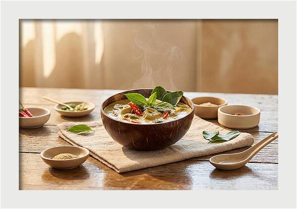 Thai Curry In Coconut Bowl