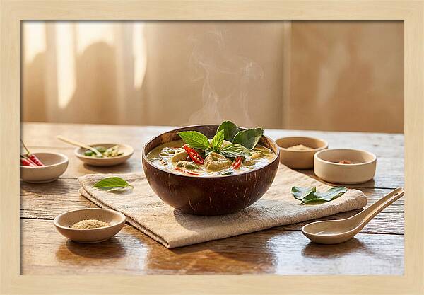 Thai Curry In Coconut Bowl