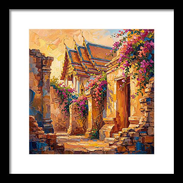 Thai Temple Amidst Blossoms