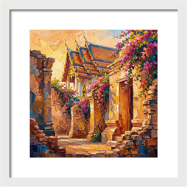 Thai Temple Amidst Blossoms