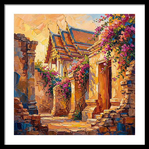 Thai Temple Amidst Blossoms