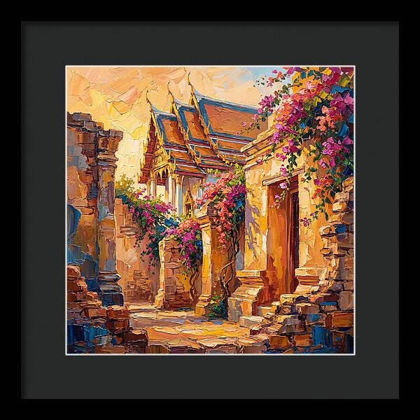 Thai Temple Amidst Blossoms