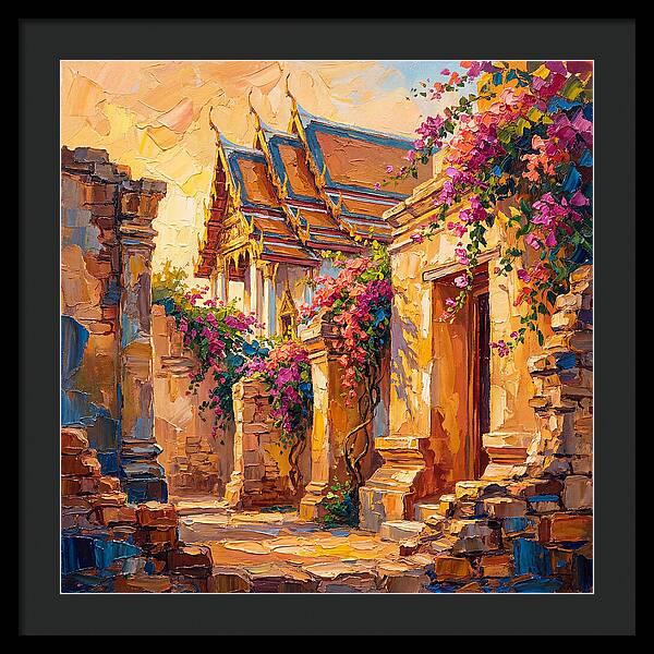 Thai Temple Amidst Blossoms